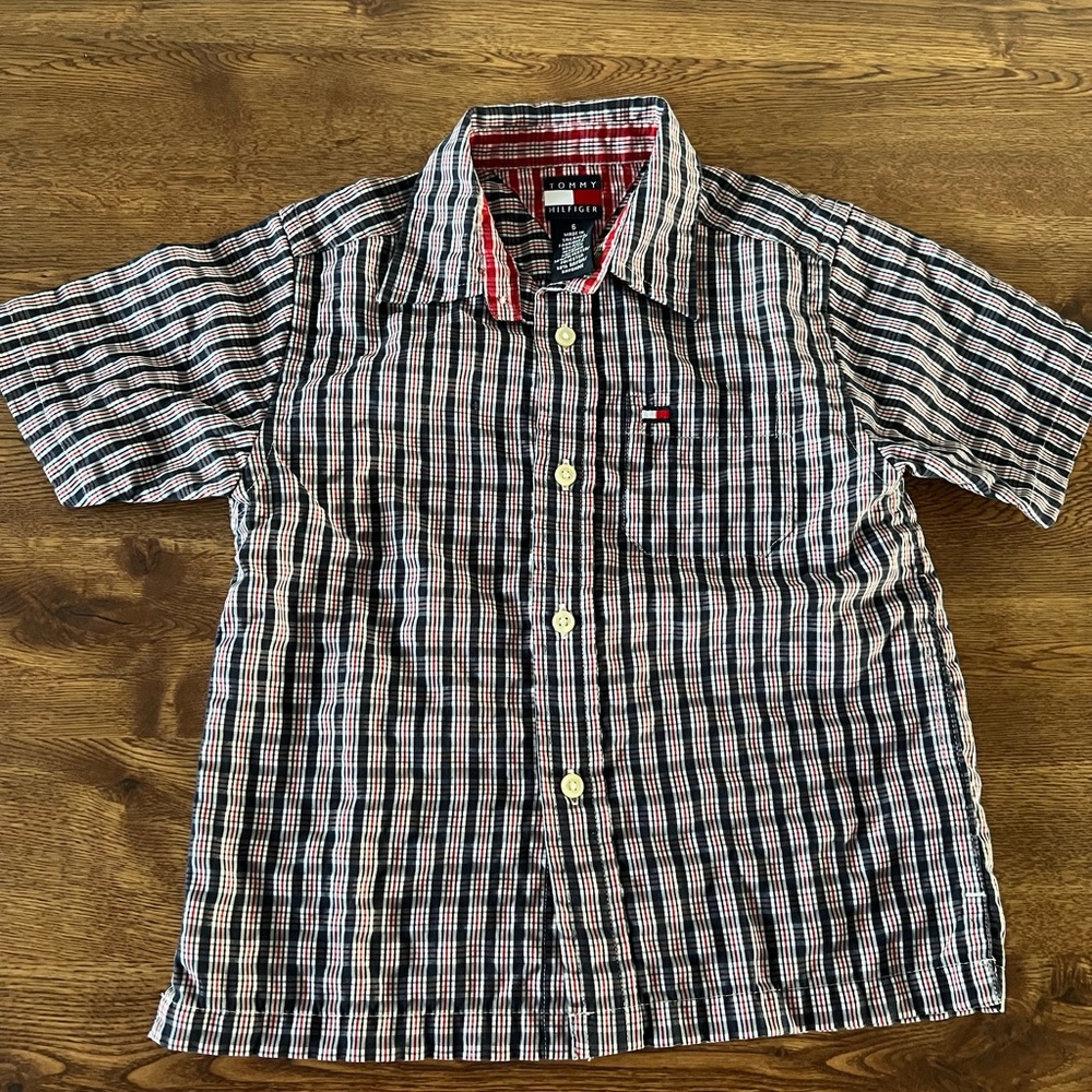 Boys Tommy Hilfiger plaid button- down shirt size 6